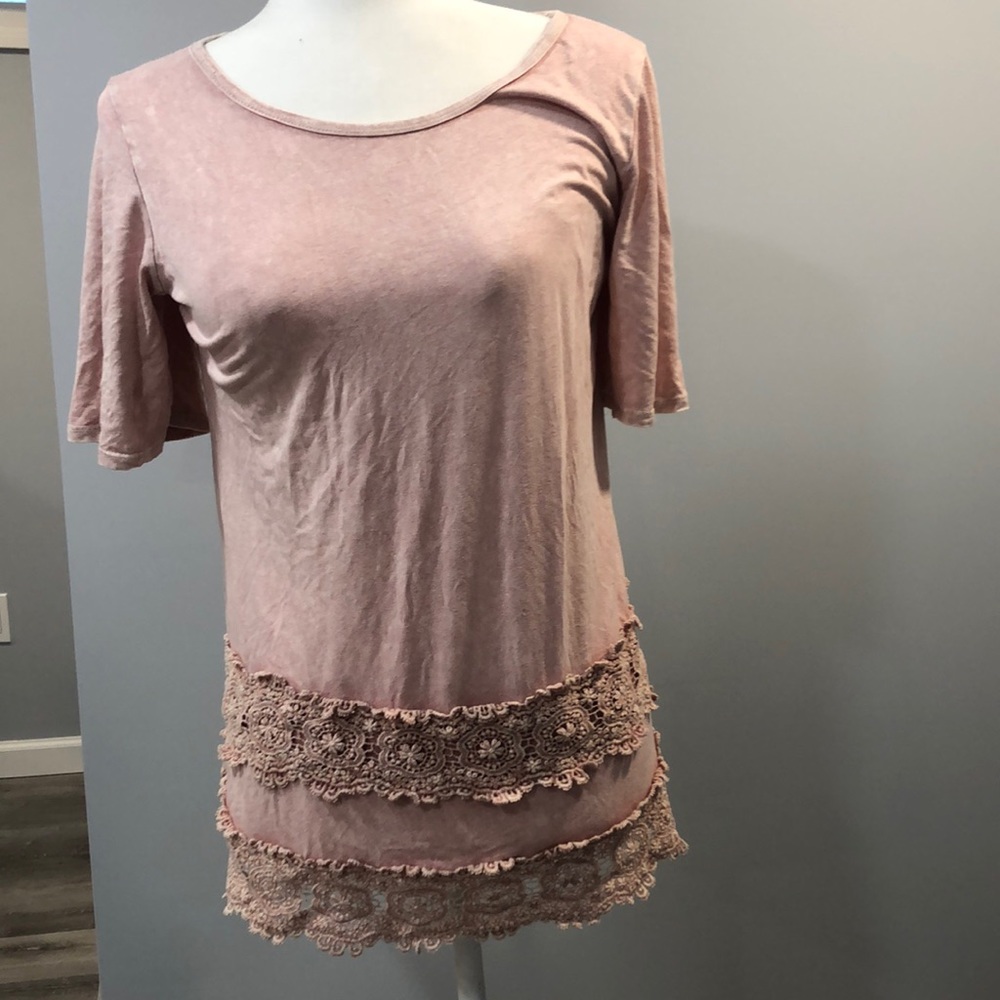 Pink short sleeved shirt